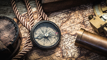 compass and map for roadmap to supply chain excellence