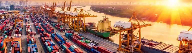 Shipping Dock With Containers And Inventory