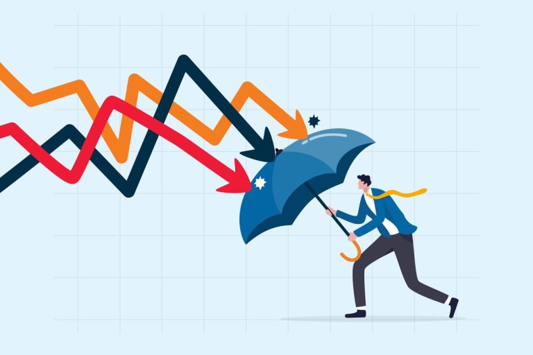 Supply Chain Management Cartoon Umbrella