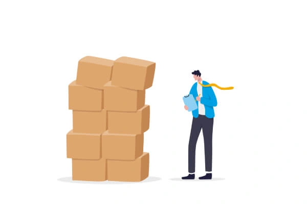 Economische Bestelhoeveelheid Eoq Cartoon Met Dozen